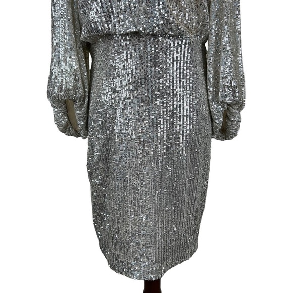 Eliza J Silver Sequined Dress - Picture 3 of 15